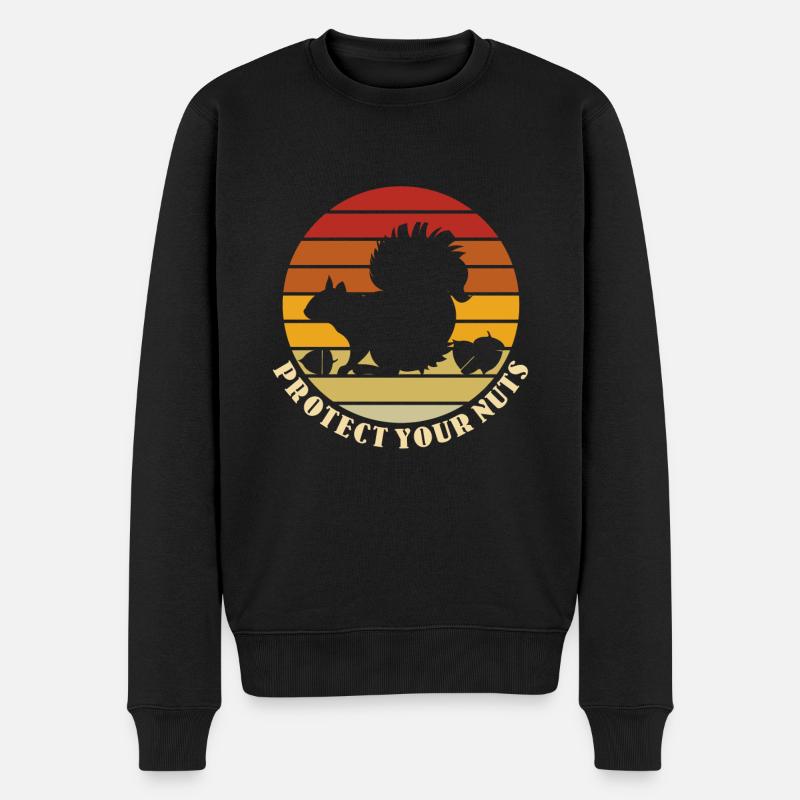 Eichhörnchen - Männer Premium Bio Pullover - Schwarz