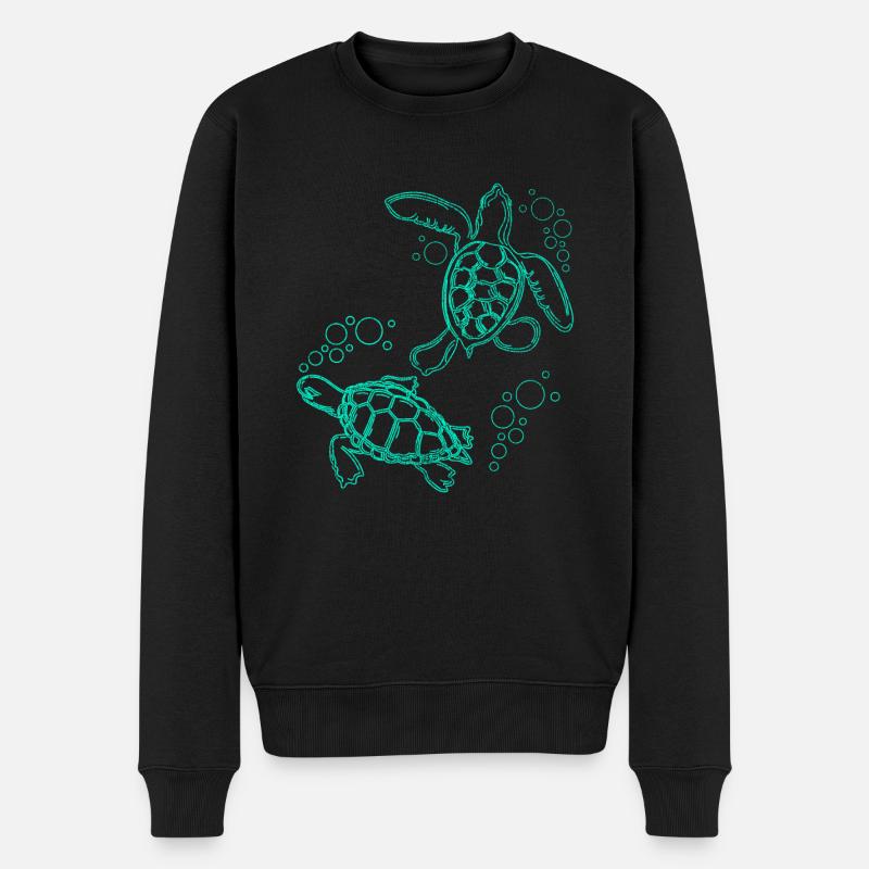 Schildkröre Schildkrötenpanzer - Männer Premium Bio Pullover - Schwarz