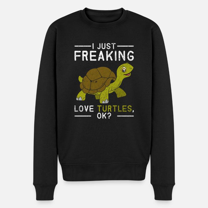 Animaux tortues - Pull Premium bio Homme - noir