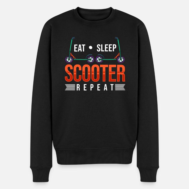 Scooter Roller Scooter Fahrer - Männer Premium Bio Pullover - Schwarz