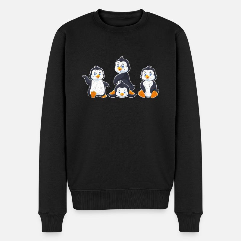 Pinguin Antarktis - Männer Premium Bio Pullover - Schwarz