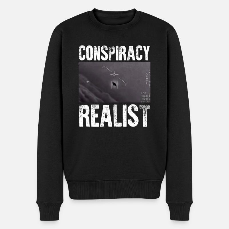 Verschwörung Realist Raumschiff UFO Alien Theorien Fu - Männer Premium Bio Pullover - Schwarz