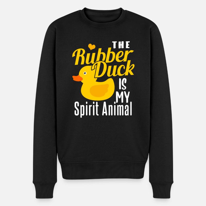 Gummiente Ente Geschenk - Männer Premium Bio Pullover - Schwarz