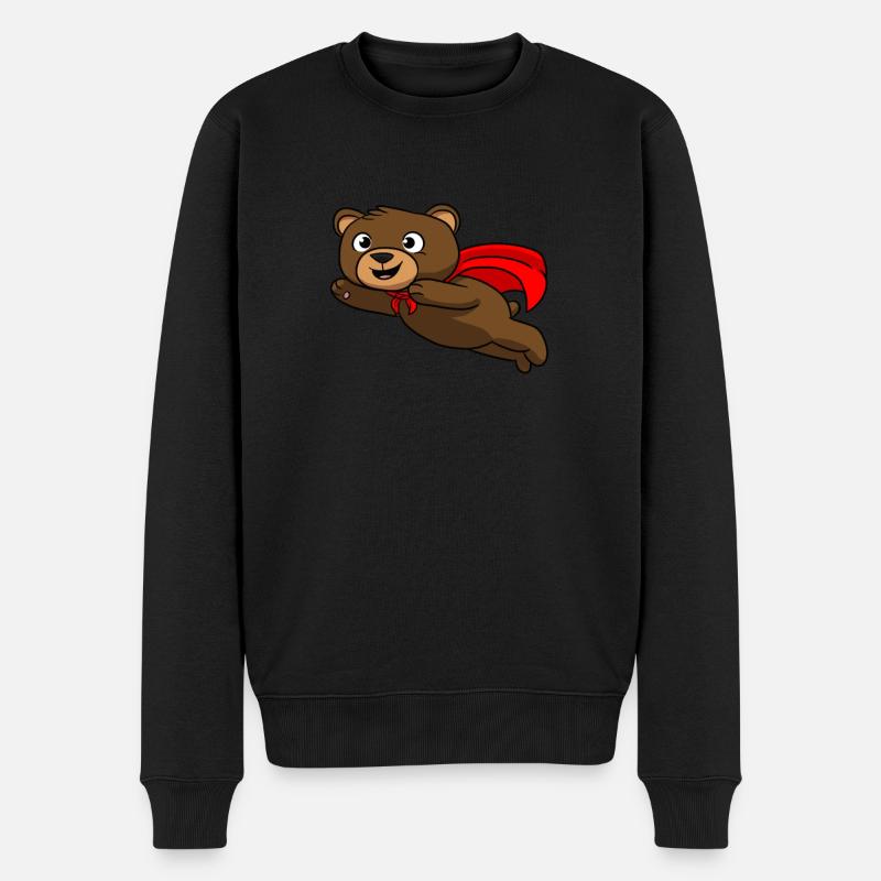 Super héros de l'ours - Pull Premium bio Homme - noir
