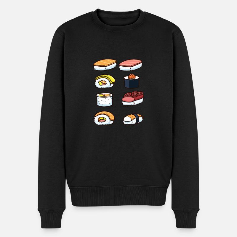 assiette de sushi - Pull Premium bio Homme - noir