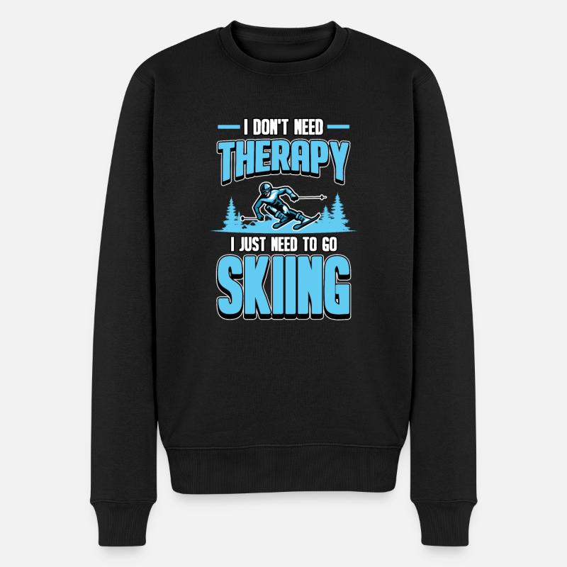 Skiing Abfahrtski Geschenkidee Skiurlaub Winter - Männer Premium Bio Pullover - Schwarz