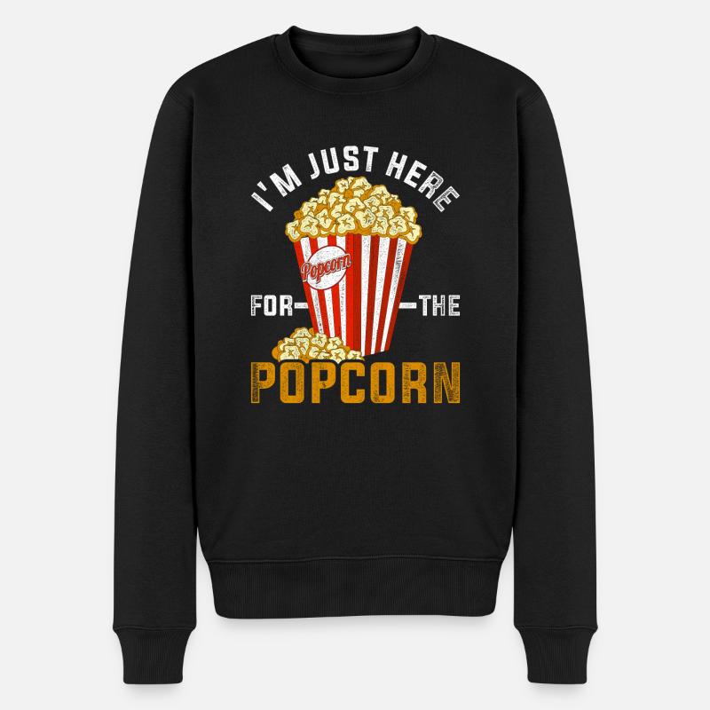 Popcorn Süßigkeiten - Männer Premium Bio Pullover - Schwarz