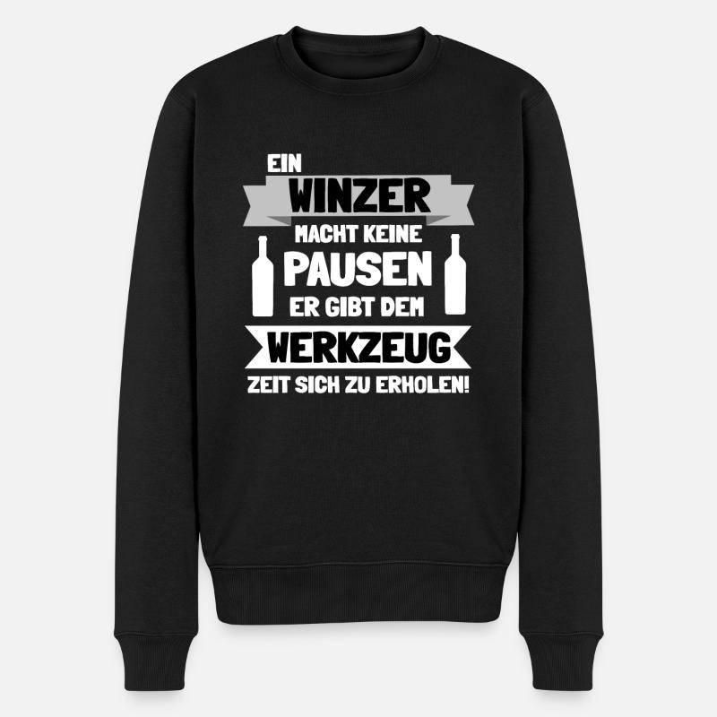 Winzer - Männer Premium Bio Pullover - Schwarz