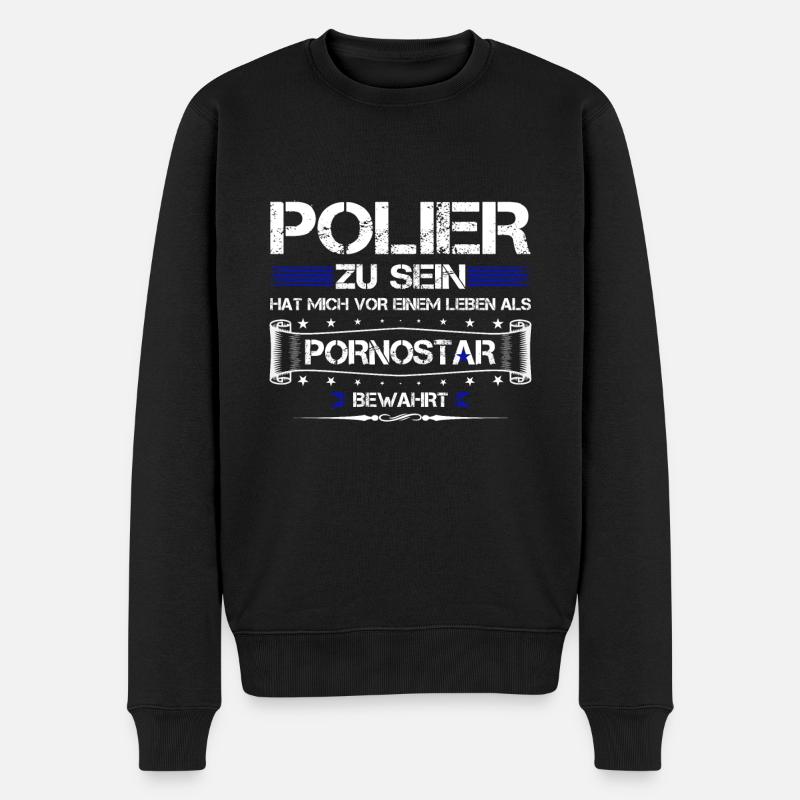 POLIER ZU SEIN.... - Männer Premium Bio Pullover - Schwarz