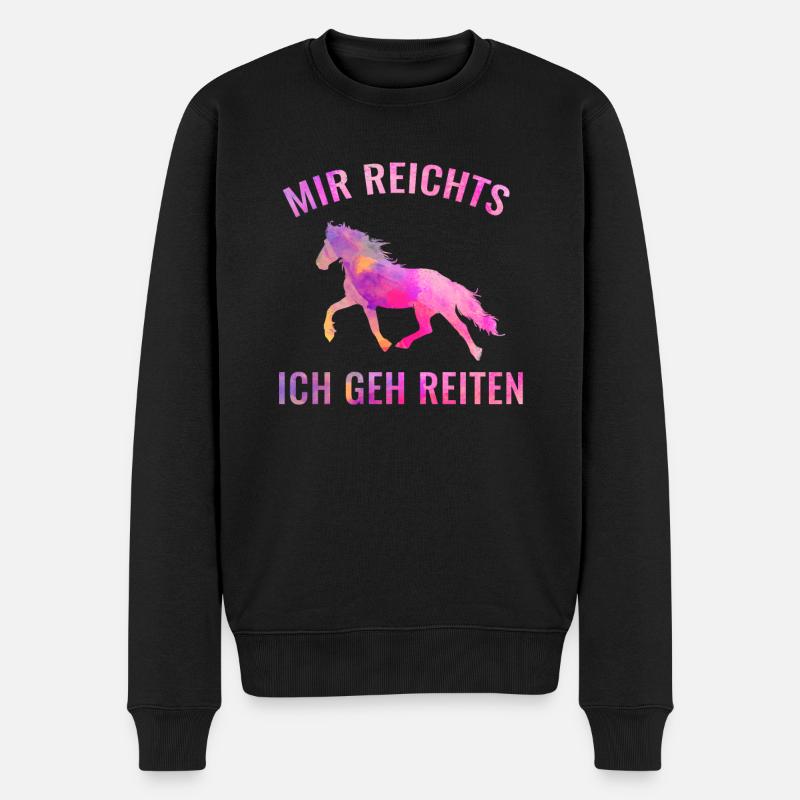 Pferd - Männer Premium Bio Pullover - Schwarz