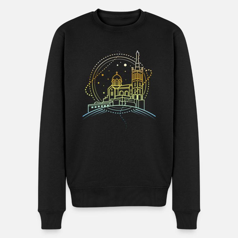 Marseille - Männer Premium Bio Pullover - Schwarz
