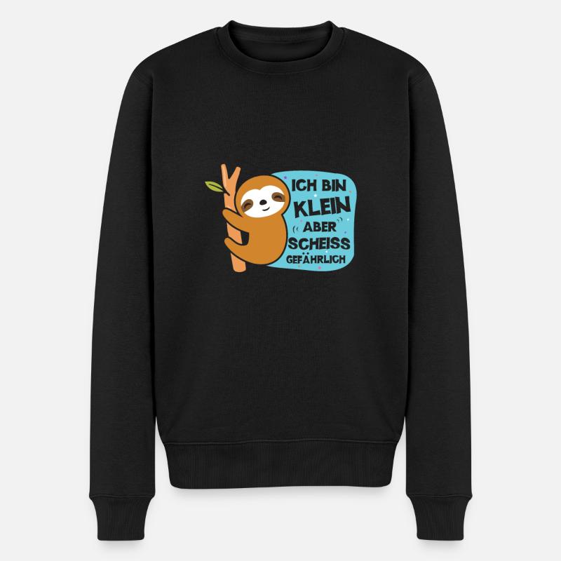 Ich bin klein aber scheiß gefährlich Faultier - Männer Premium Bio Pullover - Schwarz