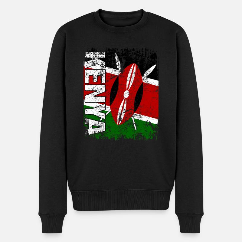 Kenya - Männer Premium Bio Pullover - Schwarz