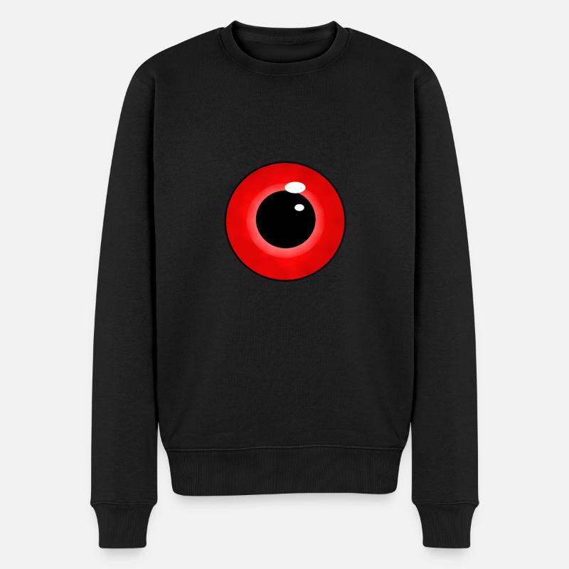Oeil de monstre rouge - Pull Premium bio Homme - noir