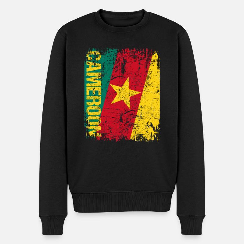 Cameroon - Männer Premium Bio Pullover - Schwarz