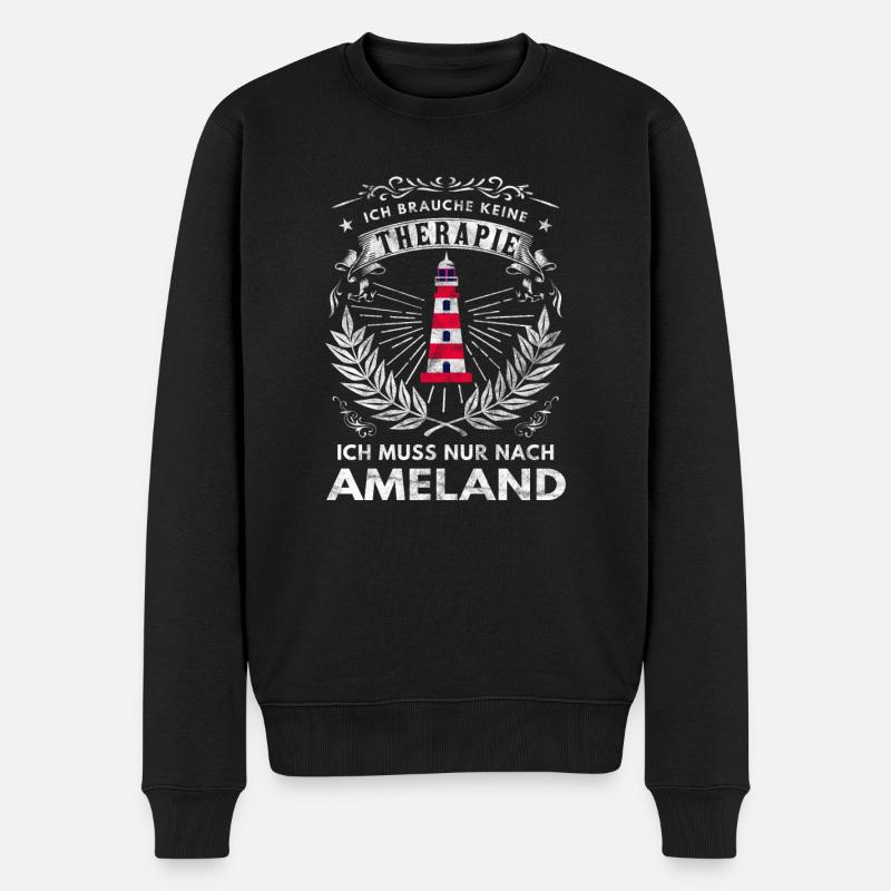 Ameland Insel Urlaub Souvenir - Männer Premium Bio Pullover - Schwarz