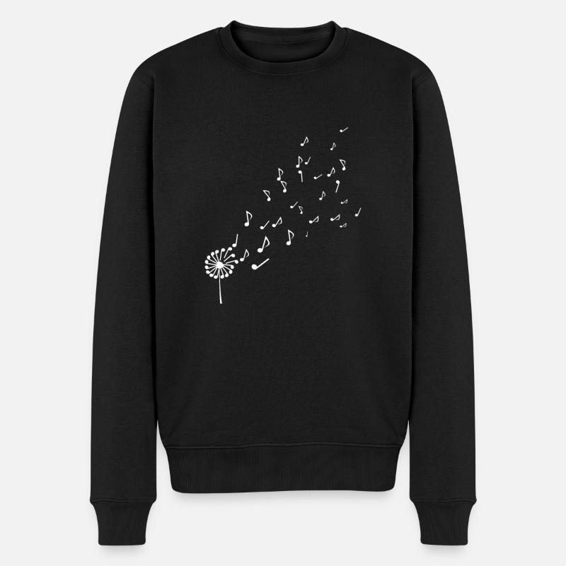 Löwenzahn Musiknoten Klavierspieler Pianist Geschenk - Männer Premium Bio Pullover - Schwarz