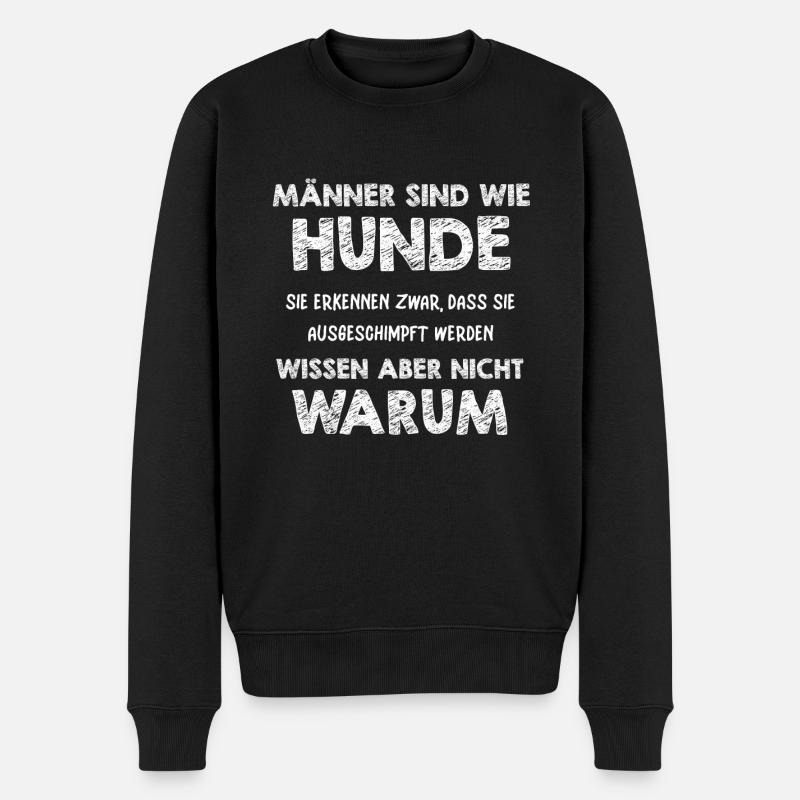 Hundeliebe Geschenkidee - Männer Premium Bio Pullover - Schwarz