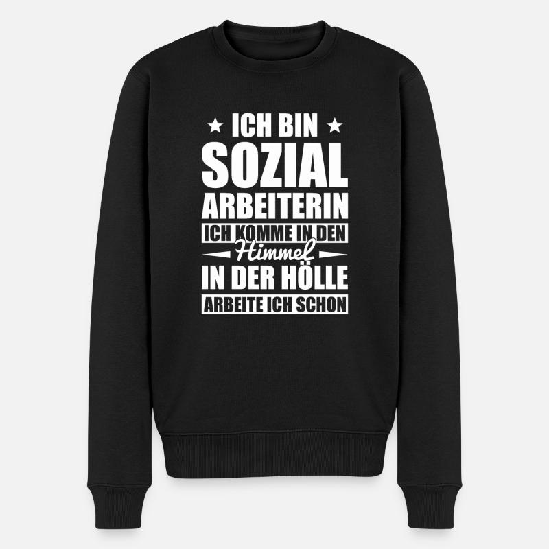 Sozialarbeiterin Sozialarbeit Spruch Beruf Shirt - Männer Premium Bio Pullover - Schwarz