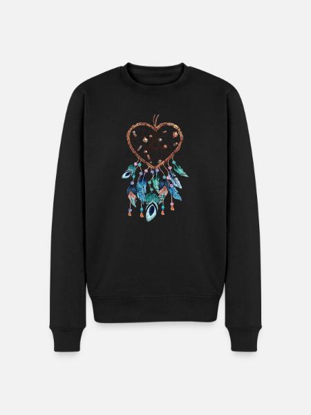 Dream catcher heart - Men's Premium Organic Jumper - black