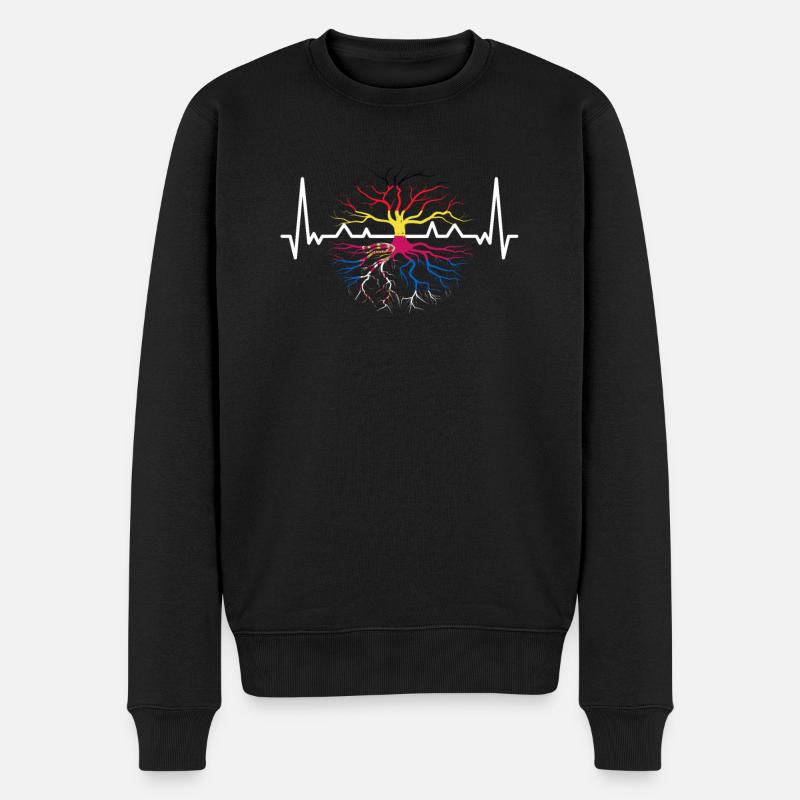 Français Serbe Drapeau Serbe - Pull Premium bio Homme - noir