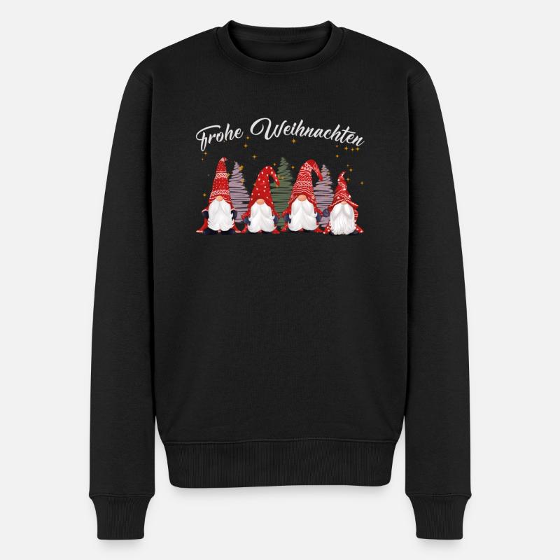 Gnom Wichtel Wichtel Figuren Weihnachten Geschenk - Männer Premium Bio Pullover - Schwarz