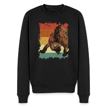 Safari hyène rétro - Pull Premium bio Homme - noir - Devant - Nico (187cm)
