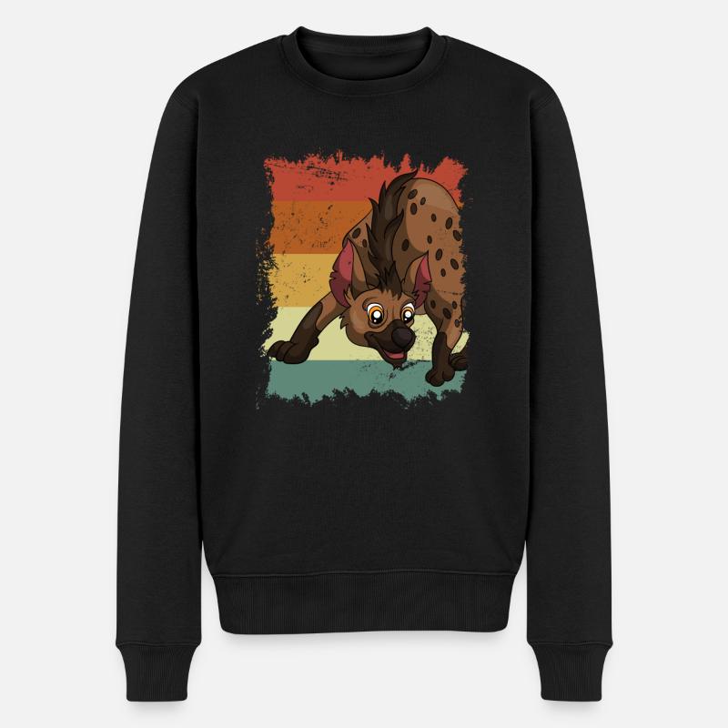 Safari hyène rétro - Pull Premium bio Homme - noir