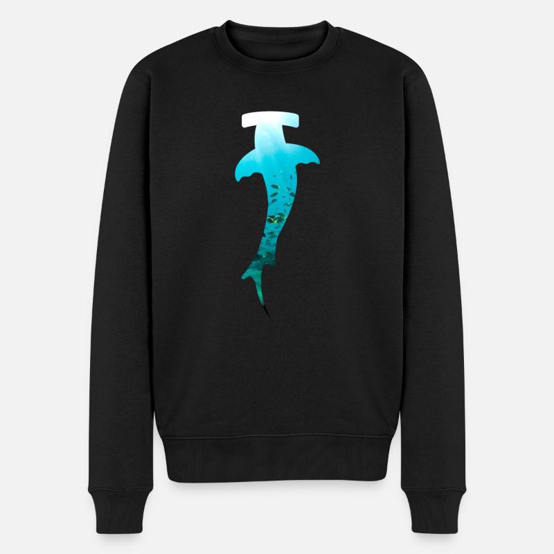 Hammerhai Tauchen - Männer Premium Bio Pullover - Schwarz
