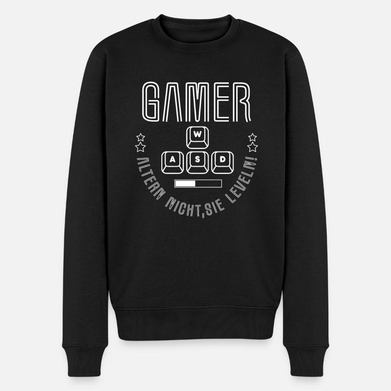 Gamer Gaming Spielsüchtige Gabe - Männer Premium Bio Pullover - Schwarz