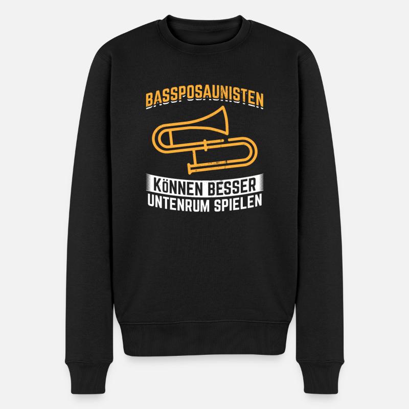Geschenkidee Posaune Orchester - Männer Premium Bio Pullover - Schwarz