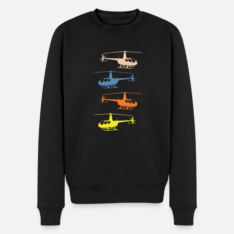 Hélicoptère R44 - Élèves-pilotes d'instructeur de vol pour hélicoptère - Pull Premium bio Homme - noir