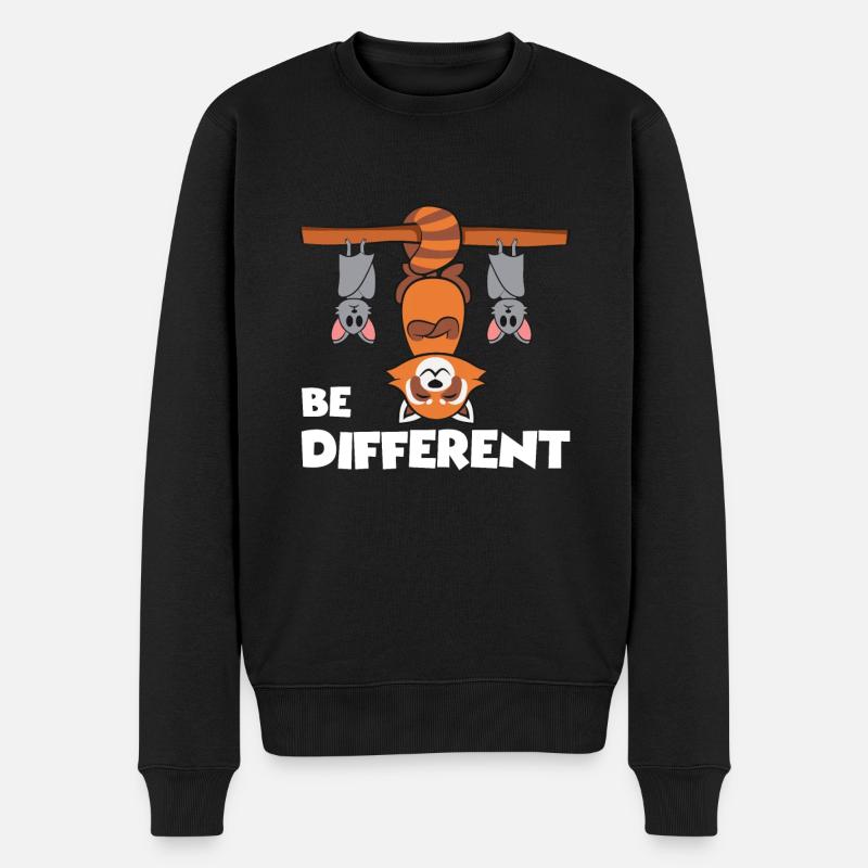 Kawaii Red Panda Be Different - Männer Premium Bio Pullover - Schwarz