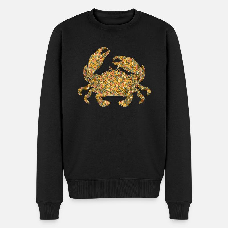 Krabben geometrische T-Shirts - Männer Premium Bio Pullover - Schwarz