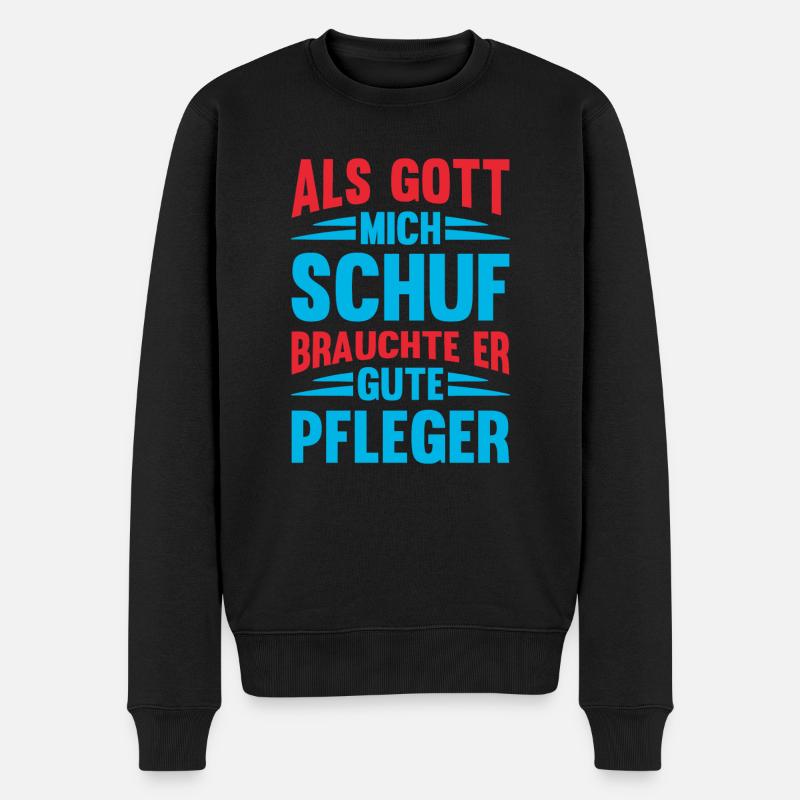 Gott brauchte Gute Pfleger Altenpfleger Pflege - Männer Premium Bio Pullover - Schwarz