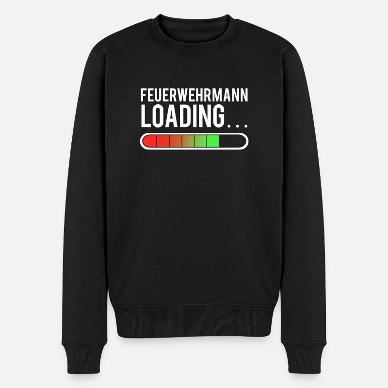 Jugendfeuerwehr Feuerwehrmann Loading Kinder - Männer Premium Bio Pullover - Schwarz