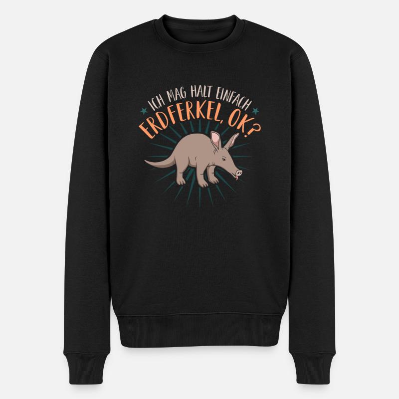 Erdferkel Ok Lustig Aardvark - Männer Premium Bio Pullover - Schwarz