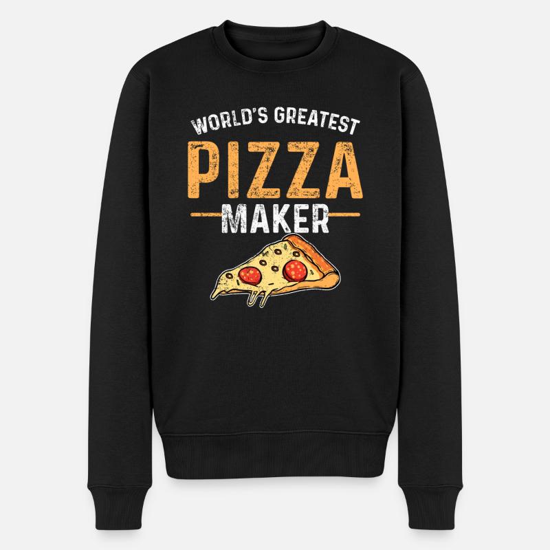 Pizzabäcker - Männer Premium Bio Pullover - Schwarz