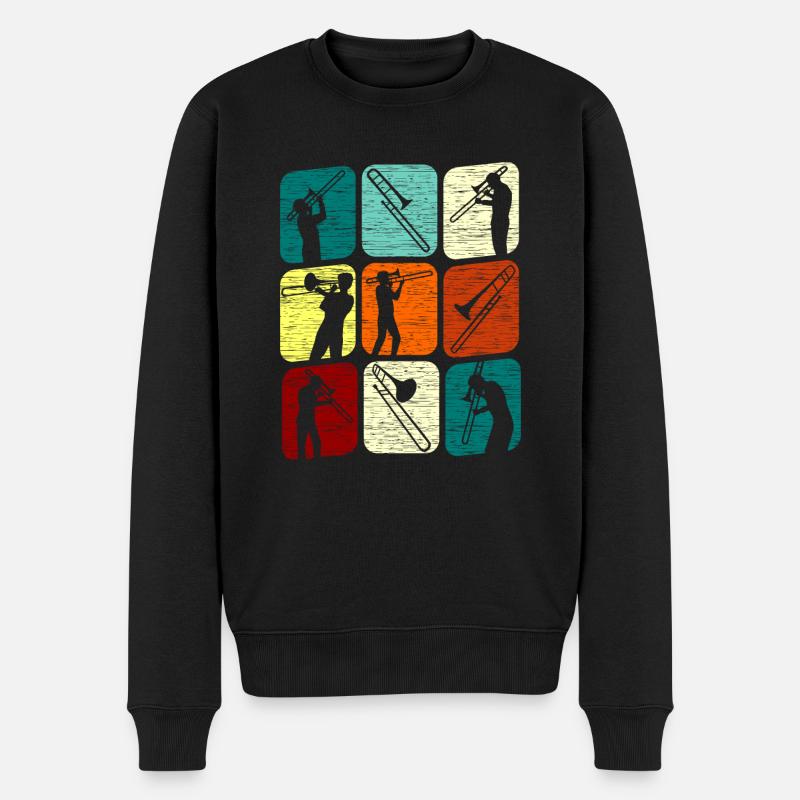 Trombonist Trombonist Trombone Retro - Pull Premium bio Homme - noir