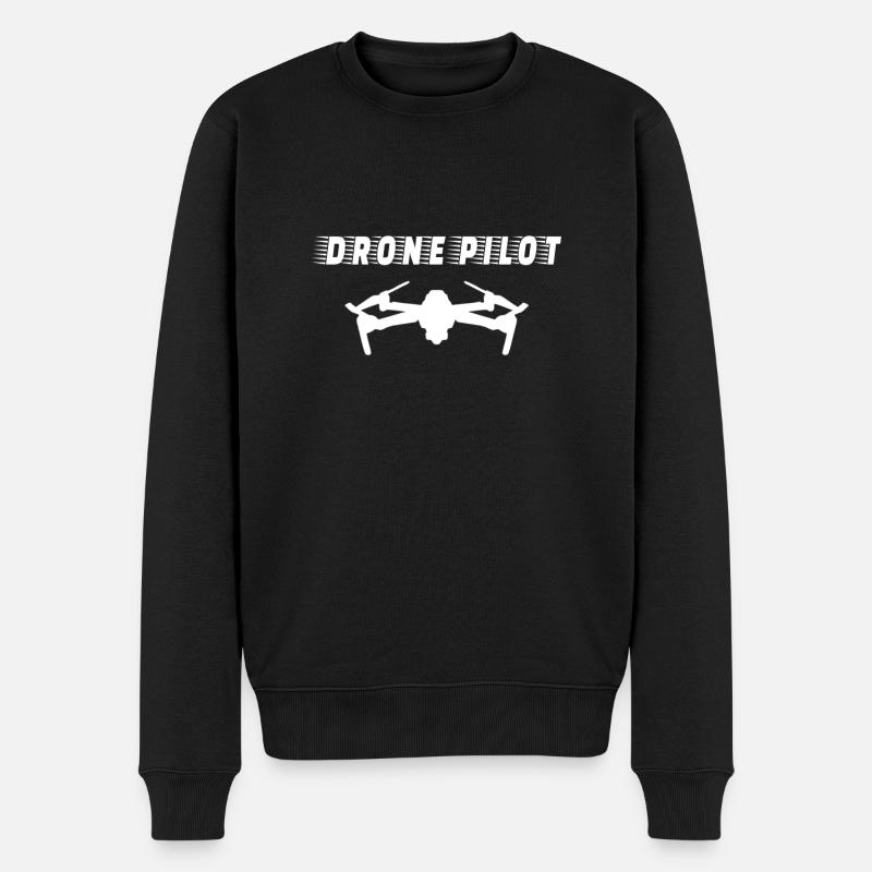 DRONE: Drone Pilot - Männer Premium Bio Pullover - Schwarz