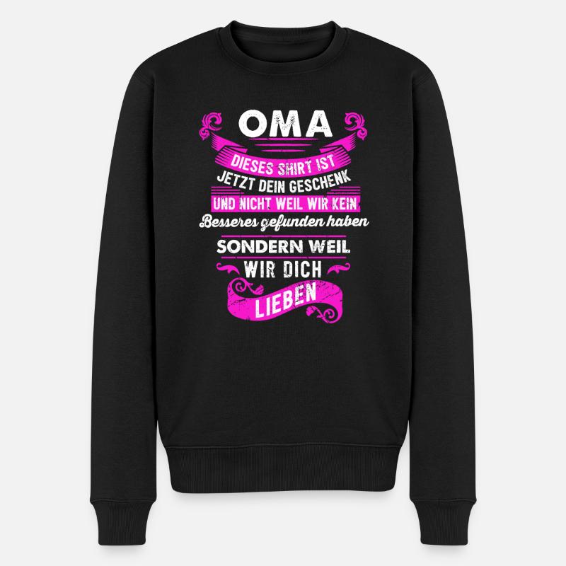 Oma Enkel Enkelin Geschenk - Männer Premium Bio Pullover - Schwarz