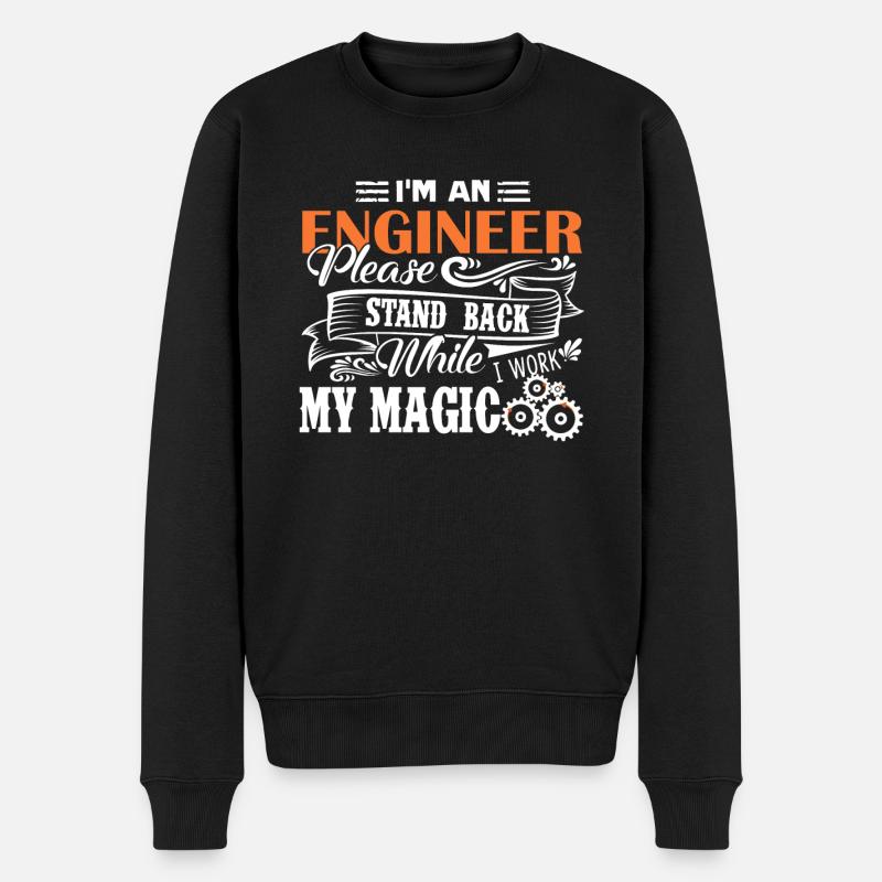 Ingenieur Ich bin ein Ingenieur - Männer Premium Bio Pullover - Schwarz