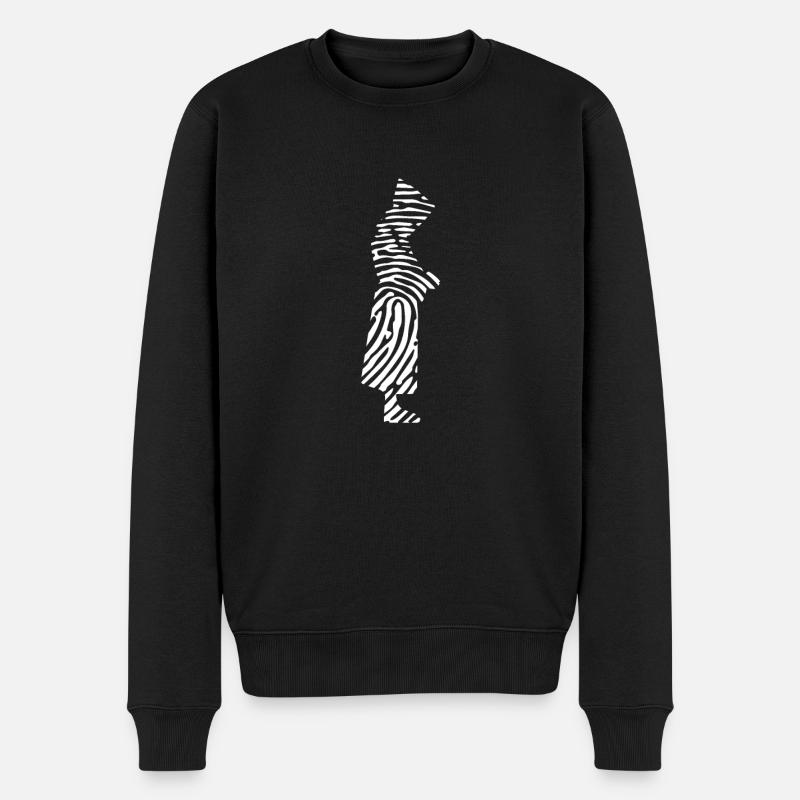 Monk Fingerprint - Männer Premium Bio Pullover - Schwarz