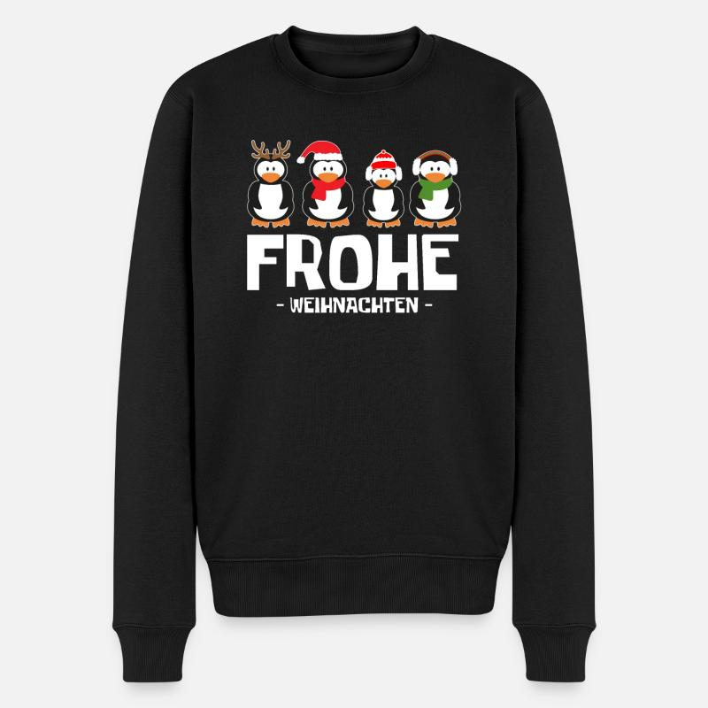 Frohe Weihnachten Pinguine 2020 T-Shirt - Männer Premium Bio Pullover - Schwarz