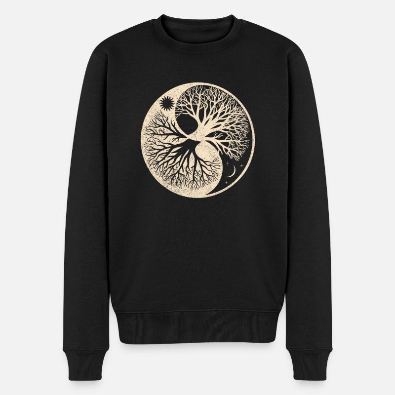 Wikinger Yggdrasil Lebensbaum Thor Odin Nidhöggr - Männer Premium Bio Pullover - Schwarz