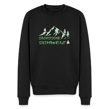 Sächsische Schweiz - Männer Premium Bio Pullover - Schwarz - Vorne - Nico (187cm)