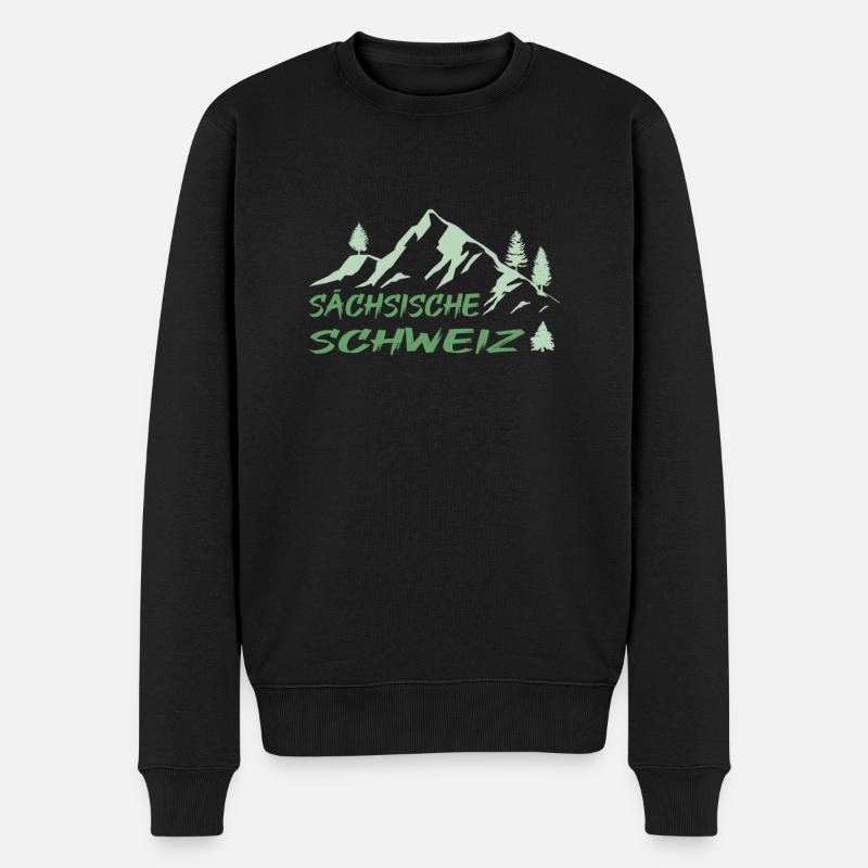 Sächsische Schweiz - Männer Premium Bio Pullover - Schwarz