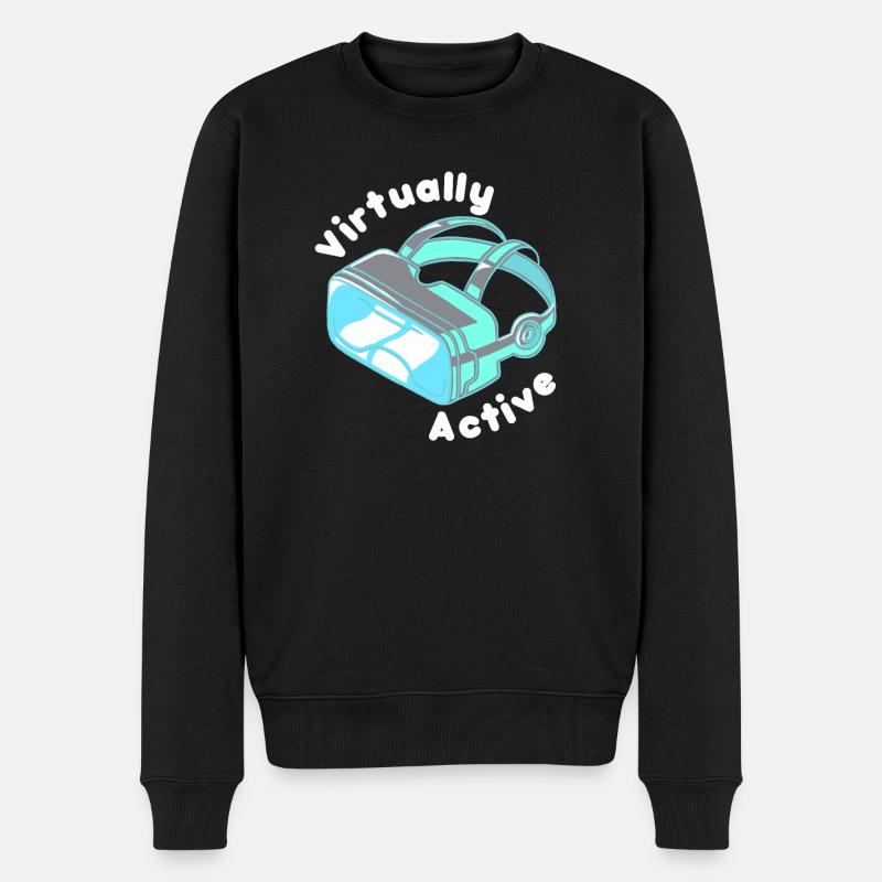 VR Brille - Männer Premium Bio Pullover - Schwarz