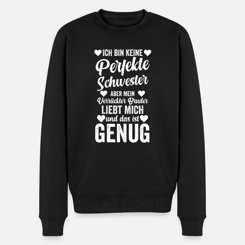 Schwester Geschwister Familie Geschenkidee - Männer Premium Bio Pullover - Schwarz