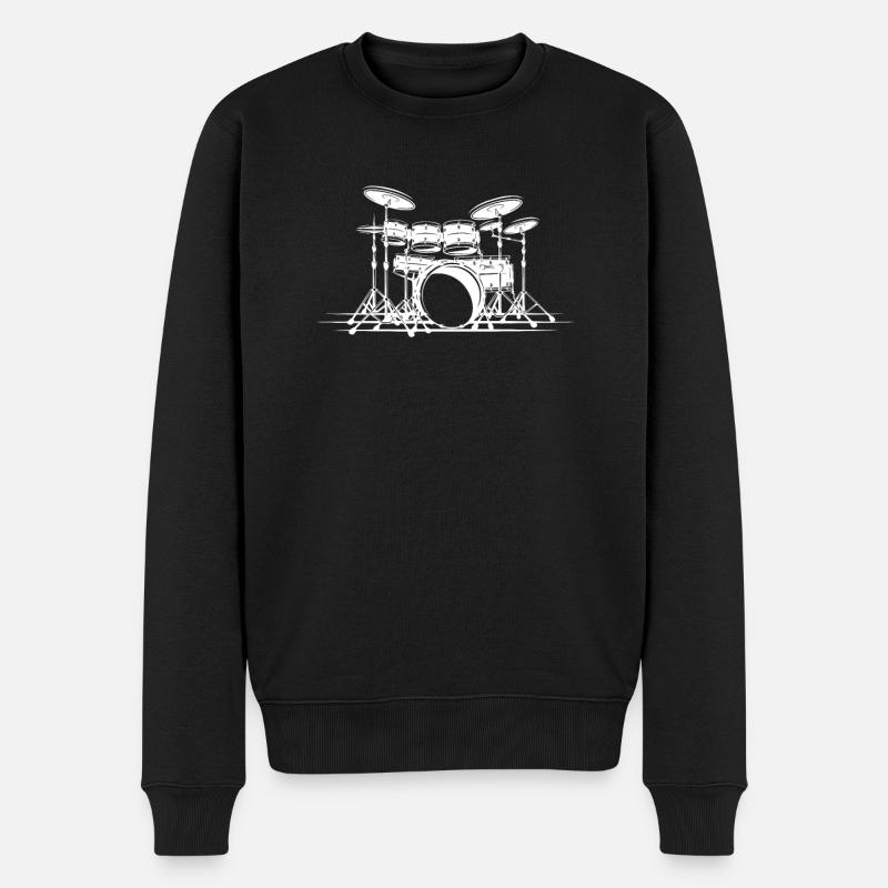 Schlagzeug - Männer Premium Bio Pullover - Schwarz